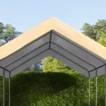 Outsunny 19.7' x 9.7' Carport Canopy Replacement Cover, UV Protection, Beige, with Ball Bungee Cords - Image 9