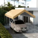 Outsunny 19.7' x 9.7' Carport Canopy Replacement Cover, UV Protection, Beige, with Ball Bungee Cords - Image 10