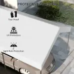 Outsunny 19.7' x 9.7' Carport Replacement Canopy UV Resistant Garage Car Cover with Ball Bungee Cords White - Image 6