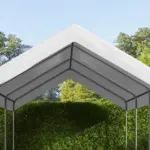 Outsunny 19.7' x 9.7' Carport Replacement Canopy UV Resistant Garage Car Cover with Ball Bungee Cords White - Image 9