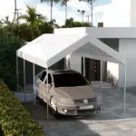 Outsunny 19.7' x 9.7' Carport Replacement Canopy UV Resistant Garage Car Cover with Ball Bungee Cords White - Image 10
