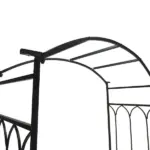 Outsunny 19.75 Inch Wide Metal Garden Arbor with Bench and Scrollwork - Image 7