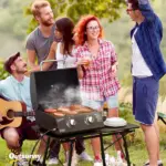 2 Burner Propane Gas Grill Portable Tabletop BBQ with Foldable Legs Lid Thermometer for Camping Black - Image 10