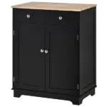 HOMCOM 2-Door Sideboard Buffet Cabinet, Kitchen Cabinet, Coffee Bar Cabinet with Adjustable Shelf and 2 Drawers for Dining Room, Hallway, Black - Image 11