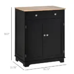 HOMCOM 2-Door Sideboard Buffet Cabinet, Kitchen Cabinet, Coffee Bar Cabinet with Adjustable Shelf and 2 Drawers for Dining Room, Hallway, Black - Image 3