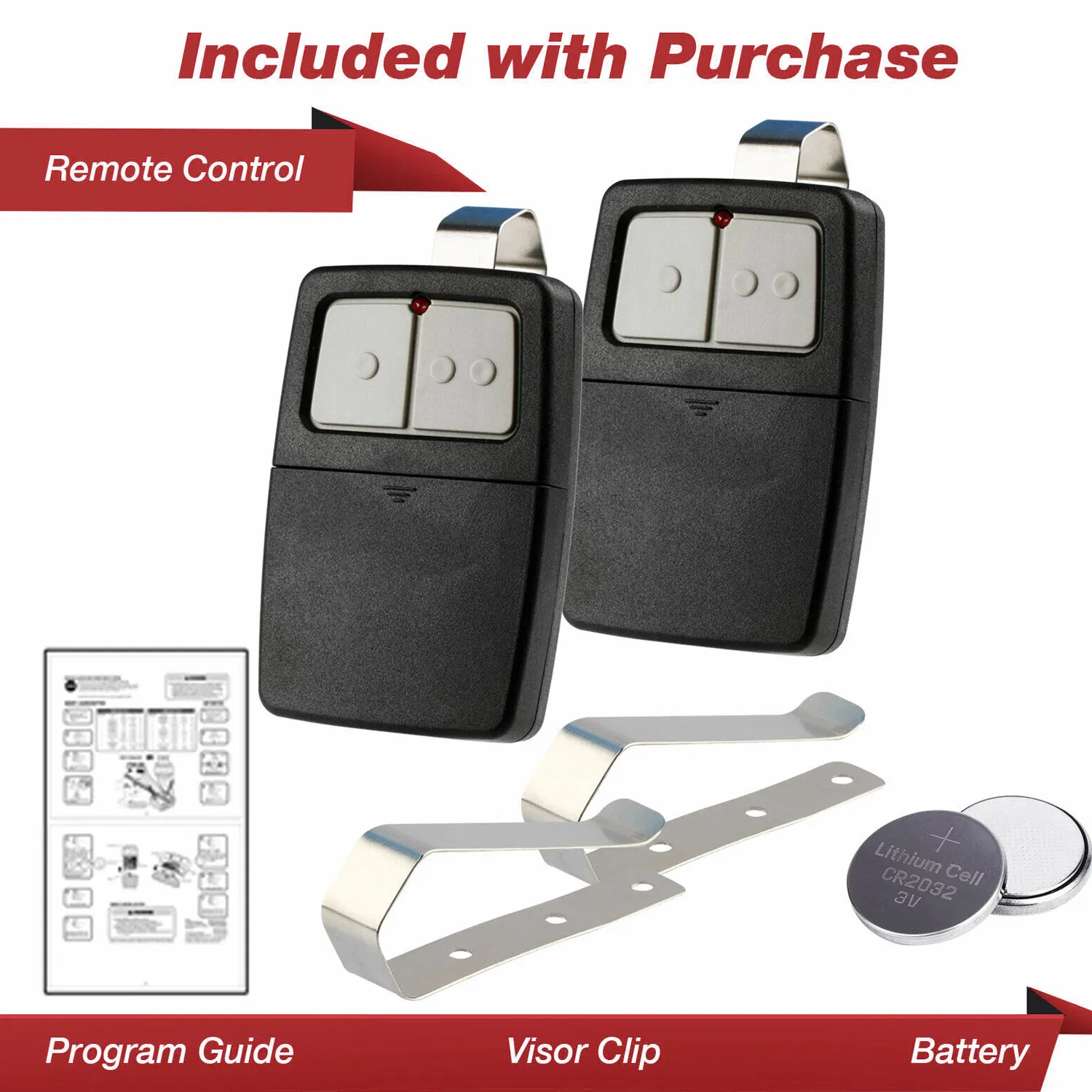 2 Pack Universal Garage Door Opener Remote 375LM 375UT KLIK1U Compatible