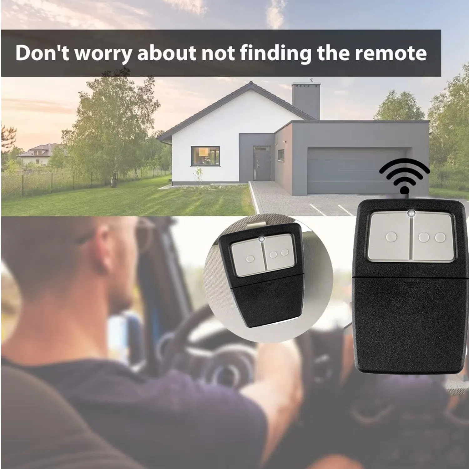 2 Pack Universal Garage Door Opener Remote 375LM 375UT KLIK1U Compatible