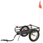 Soozier 2-In-1 Bike Cargo Trailer and Wagon Cart, Multi-Use Bicycle Trailer with Quick Release 16" Pneumatic Wheels, Kickstand