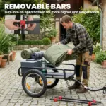 Soozier 2-In-1 Bike Cargo Trailer and Wagon Cart, Multi-Use Bicycle Trailer with Quick Release 16" Pneumatic Wheels, Kickstand - Image 4