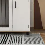 2-In-1 Dog Crate Table with Double Doors and Storage, Dog Cage for Medium and Large-sized Dogs, Walnut and White - Image 8