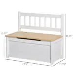2-in-1 Kids Wooden Toy Organizer Chest Storage Box with Seat Bench Cabinet Chunk Cube with Safety Pneumatic Rod White - Image 3