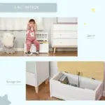 2-in-1 Kids Wooden Toy Organizer Chest Storage Box with Seat Bench Cabinet Chunk Cube with Safety Pneumatic Rod White - Image 6