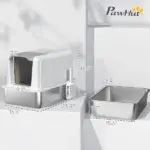 2 in 1 Stainless Steel Cat Litter Box with Removable Lid, Scoop, Filter Bags, for Small to Large Cats, White - Image 3