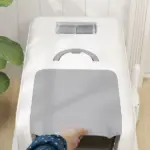 2 in 1 Stainless Steel Cat Litter Box with Removable Lid, Scoop, Filter Bags, for Small to Large Cats, White - Image 9