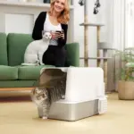 2 in 1 Stainless Steel Cat Litter Box with Removable Lid, Scoop, Filter Bags, for Small to Large Cats, White - Image 10
