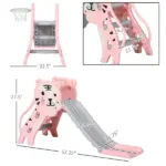 2-in-1 Toddler Slide and Basketball Hoop, Indoor Pink Slide, Easy Setup, Fun for 18-36 Months - Image 3