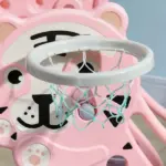 2-in-1 Toddler Slide and Basketball Hoop, Indoor Pink Slide, Easy Setup, Fun for 18-36 Months - Image 9