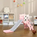 2-in-1 Toddler Slide and Basketball Hoop, Indoor Pink Slide, Easy Setup, Fun for 18-36 Months - Image 10