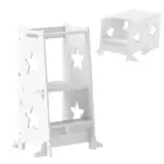 2 in 1 Toddler Tower with Safety Rail for Bathroom, Sink, Kitchen or Counter, White - Image 11