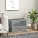 2-Level Hamster Home, Openable Top and Door, Includes Shelf and Ladder, Space-Saving Design, Gray - Image 2