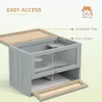 2-Level Hamster Home, Openable Top and Door, Includes Shelf and Ladder, Space-Saving Design, Gray - Image 5