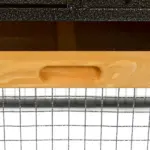 2 Level Outdoor Rabbit Hutch with Asphalt Roof, Removable Tray and Ramp, Light Yellow - Image 12