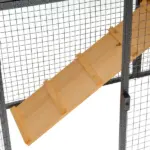 2 Level Outdoor Rabbit Hutch with Asphalt Roof, Removable Tray and Ramp, Light Yellow - Image 13
