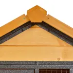 2 Level Outdoor Rabbit Hutch with Asphalt Roof, Removable Tray and Ramp, Light Yellow - Image 9