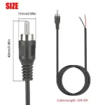 2 Pack 10 Foot RCA Male to Bare Wire Speaker Repair Cables 24AWG - Image 5