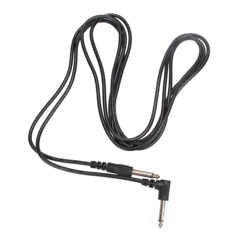 2 Pack 10 Foot 1/4 Inch Instrument Cables with Straight and Right Angle Plugs
