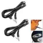 2 Pack 10 Foot 1/4 Inch Instrument Cables with Straight and Right Angle Plugs - Image 2