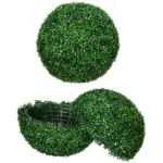 HOMCOM 2 Pack 19.75 Inch Artificial Ball Boxwood Topiary Trees Balls, Indoor Outdoor Fake Plants for Home, Office and Living Room Decor