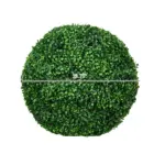 HOMCOM 2 Pack 19.75 Inch Artificial Ball Boxwood Topiary Trees Balls, Indoor Outdoor Fake Plants for Home, Office and Living Room Decor - Image 3