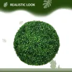 HOMCOM 2 Pack 19.75 Inch Artificial Ball Boxwood Topiary Trees Balls, Indoor Outdoor Fake Plants for Home, Office and Living Room Decor - Image 4