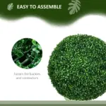 HOMCOM 2 Pack 19.75 Inch Artificial Ball Boxwood Topiary Trees Balls, Indoor Outdoor Fake Plants for Home, Office and Living Room Decor - Image 5