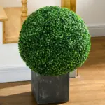 HOMCOM 2 Pack 19.75 Inch Artificial Ball Boxwood Topiary Trees Balls, Indoor Outdoor Fake Plants for Home, Office and Living Room Decor - Image 7
