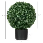 2 Pack 20.5" Artificial Boxwood Topiary Trees with Pots Indoor/Outdoor Decorative Faux Plants - Image 3