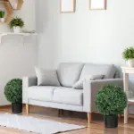 2 Pack 20.5" Artificial Boxwood Topiary Trees with Pots Indoor/Outdoor Decorative Faux Plants - Image 4