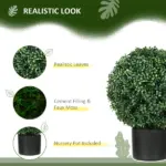 2 Pack 20.5" Artificial Boxwood Topiary Trees with Pots Indoor/Outdoor Decorative Faux Plants - Image 5