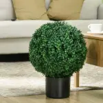 2 Pack 20.5" Artificial Boxwood Topiary Trees with Pots Indoor/Outdoor Decorative Faux Plants - Image 8
