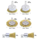 6 Piece Wire Brush Wheel and Cup Drill Attachment Set, 1/4 Inch Shank - Image 2
