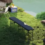 2 Pack 6 ft Portable Foldable Bench Seats, Plastic Folding Benches with Carrying Handle for Camping, Black - Image 9