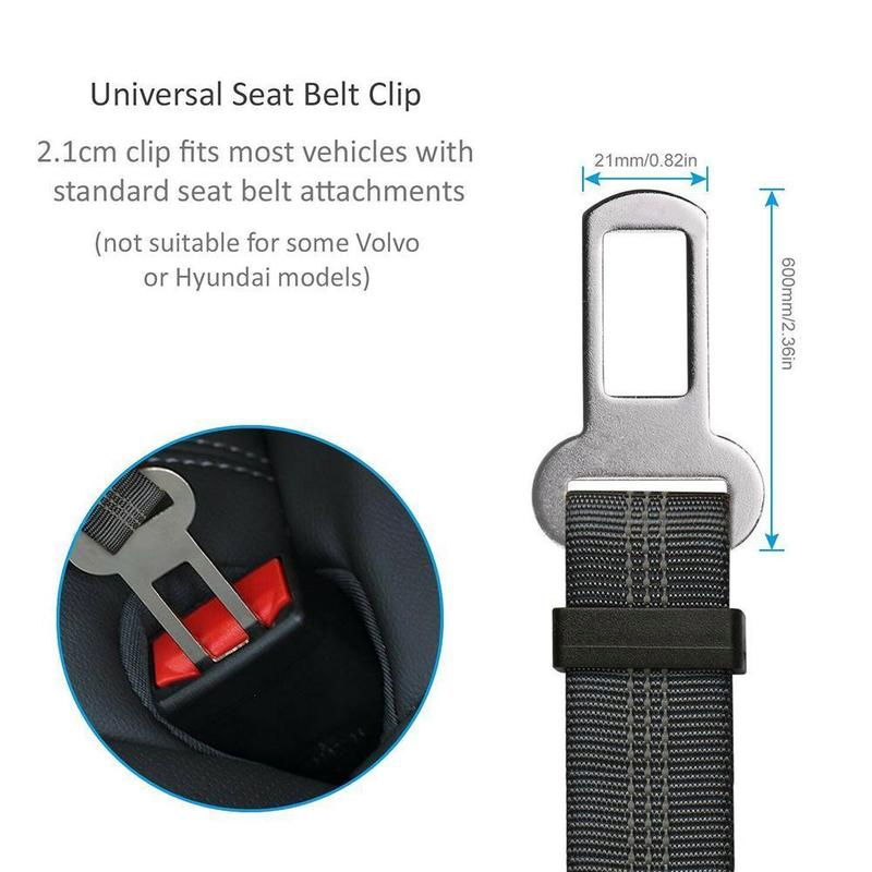 2 Pack Adjustable Pet Car Seat Belt Tethers for Dogs and Cats
