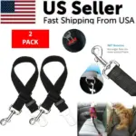 2 Pack Adjustable Pet Car Seat Belt Tethers for Dogs and Cats