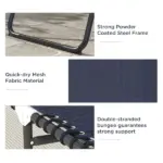 2-Pack Dark Blue Reclining Beach Chairs, 4-Position Folding Chaise Lounge for Patio - Image 5