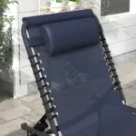2-Pack Dark Blue Reclining Beach Chairs, 4-Position Folding Chaise Lounge for Patio - Image 8