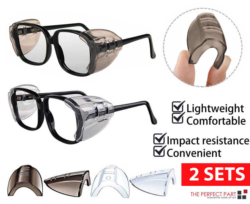 2 Pairs Universal Slip-On Side Shields for Eyeglasses