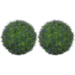 2 Piece 16.5" Topiary Balls Lavender Topiary Plants, Faux Topiaries Indoor Outdoor Fake Plants for Home Decor