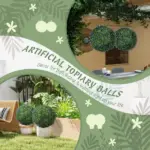 2 Piece 16.5" Topiary Balls Lavender Topiary Plants, Faux Topiaries Indoor Outdoor Fake Plants for Home Decor - Image 4