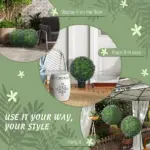 2 Piece 16.5" Topiary Balls Lavender Topiary Plants, Faux Topiaries Indoor Outdoor Fake Plants for Home Decor - Image 6